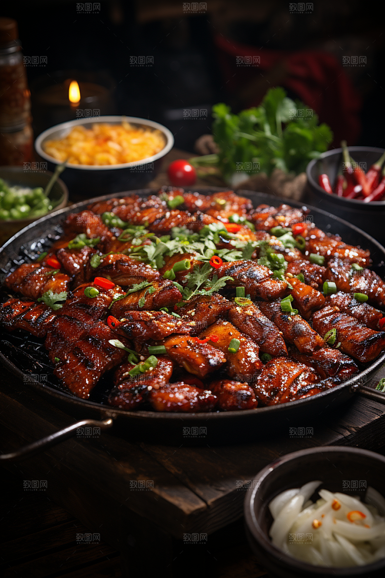 BBQ烧烤烤串美食摄影图