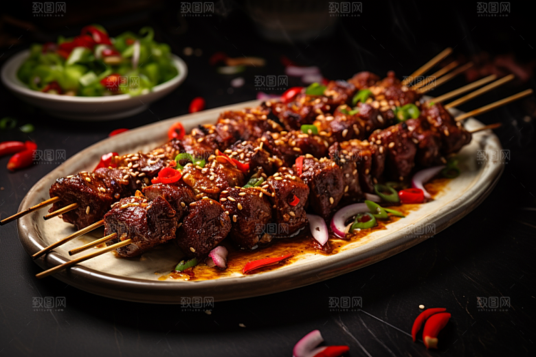 BBQ烧烤肉串广告摄影图