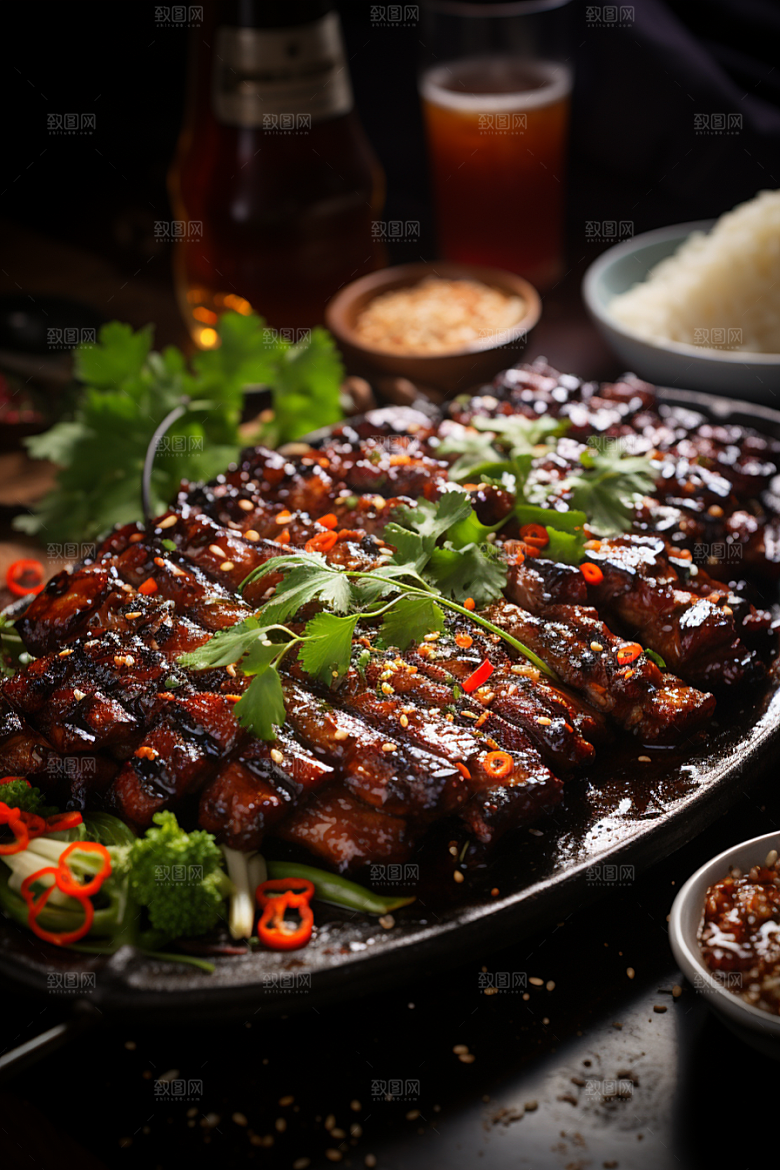 BBQ烧烤烤串火辣摄影图