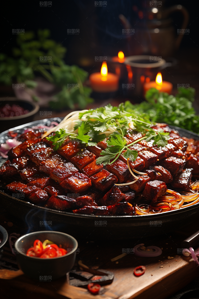 BBQ烧烤美食火热摄影图