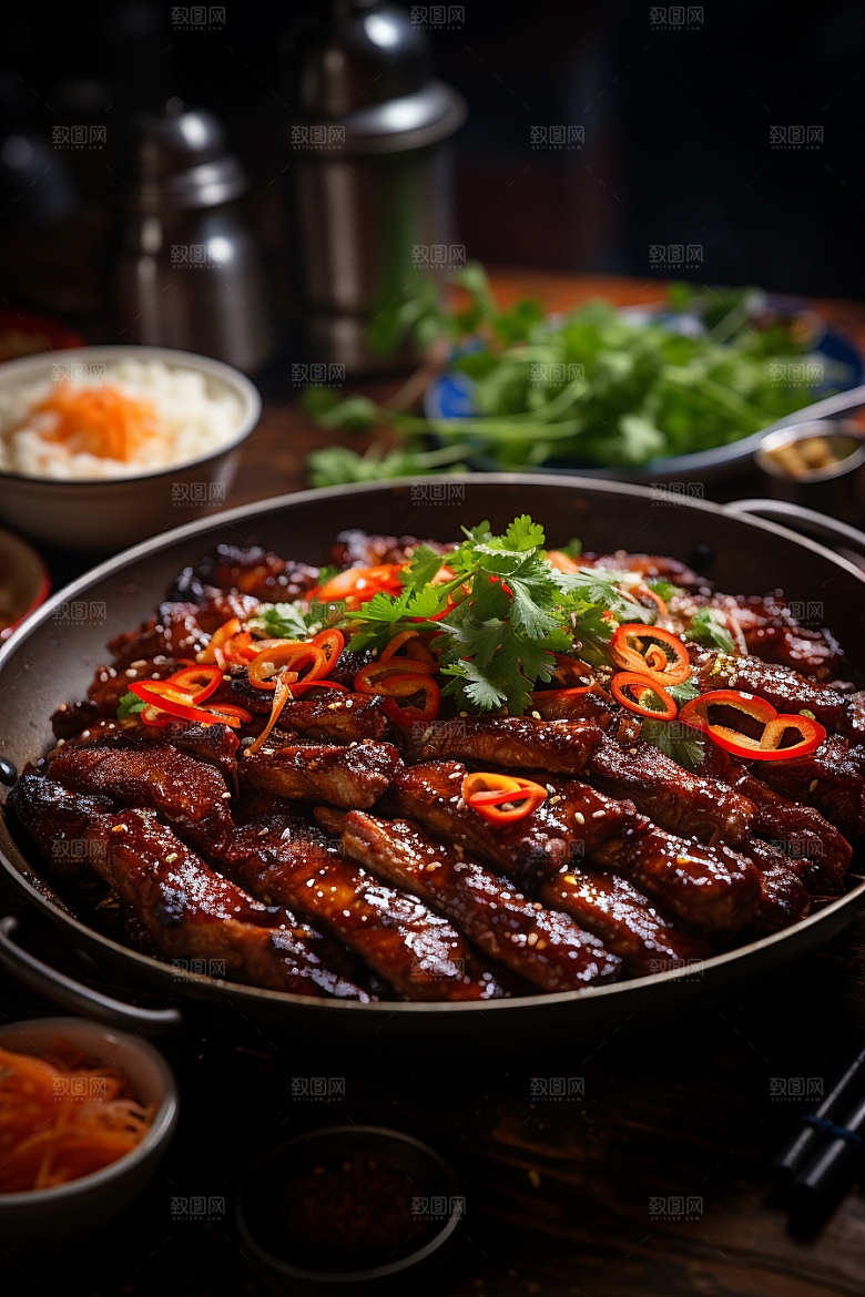 BBQ烧烤肉类烤串摄影图