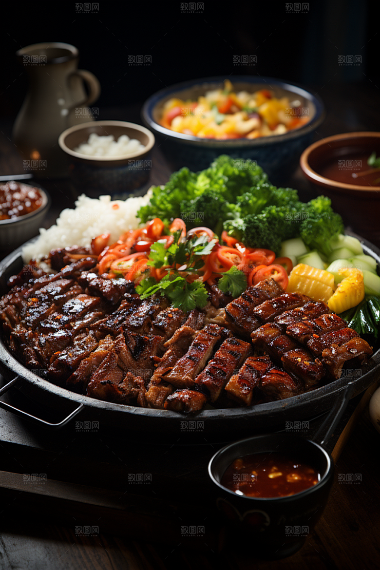 BBQ烧烤聚会烤串摄影图
