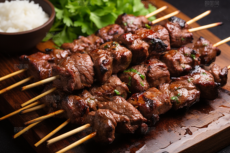 BBQ烧烤火热美味摄影图