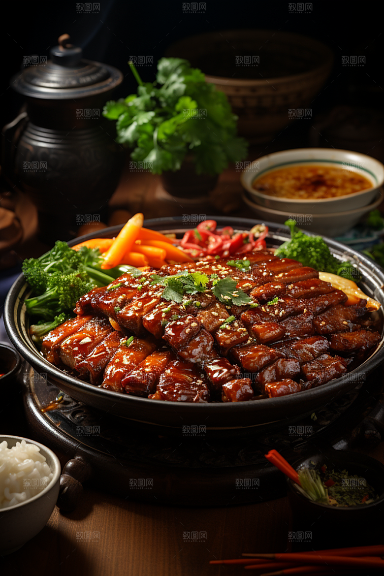 BBQ烧烤肉类美食摄影图