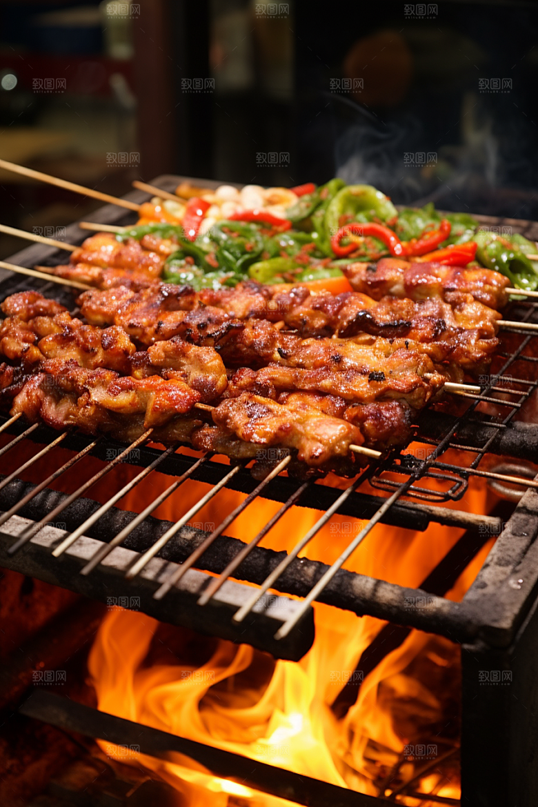BBQ烧烤火热火辣摄影图