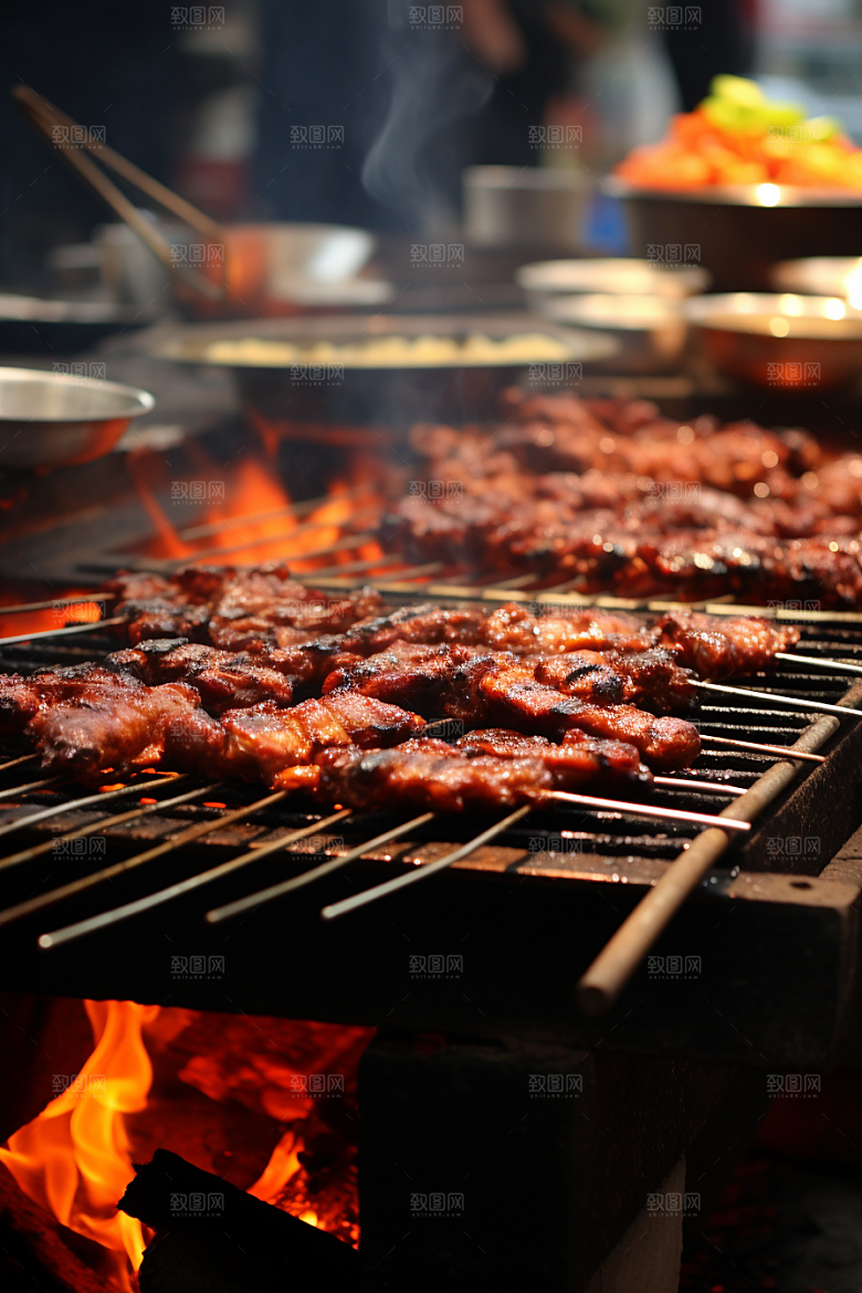 BBQ烧烤火辣火热摄影图