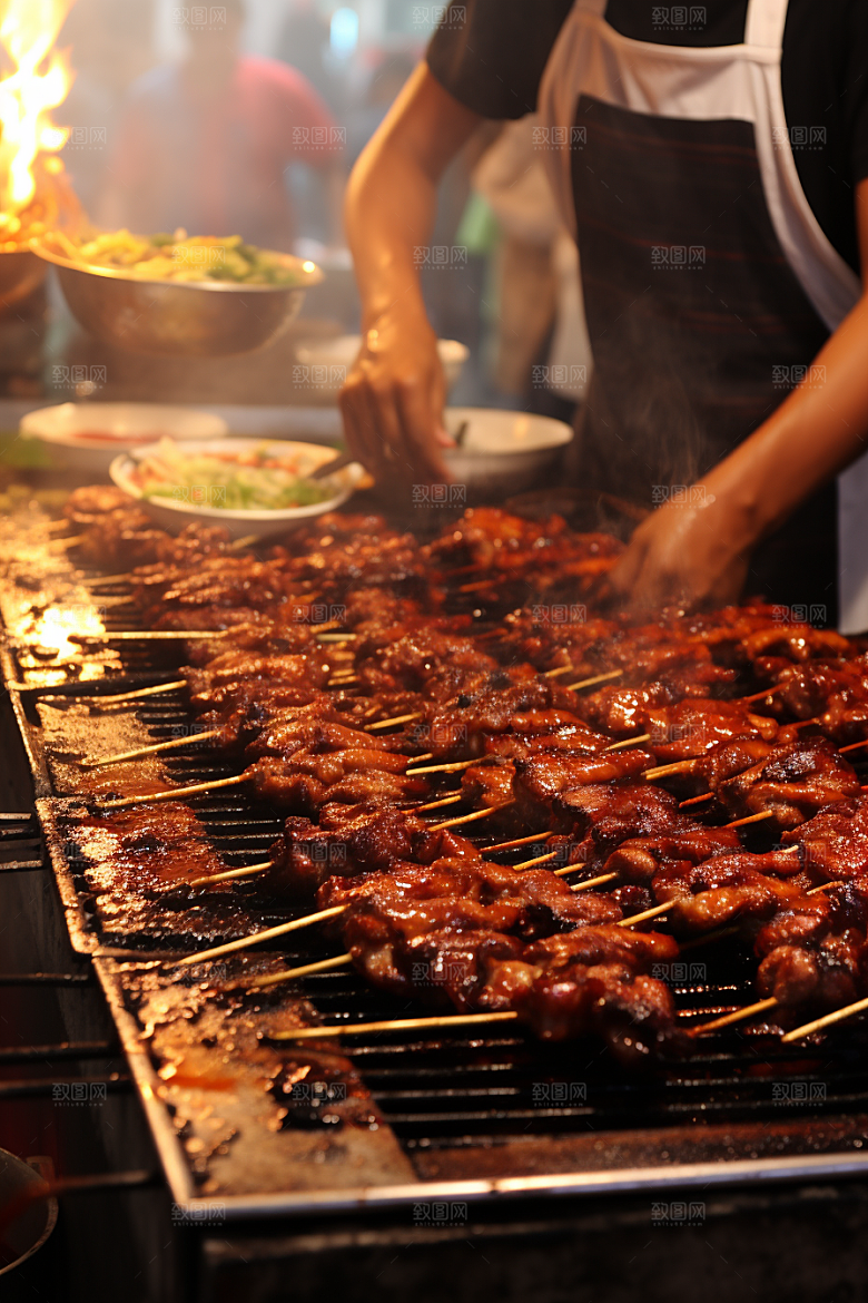 BBQ烧烤火热广告摄影图