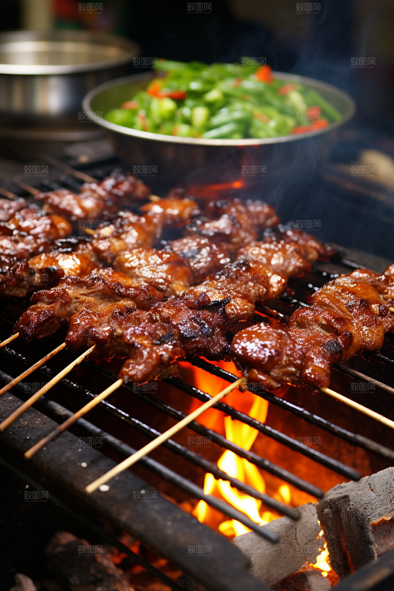 BBQ烧烤广告烤串摄影图