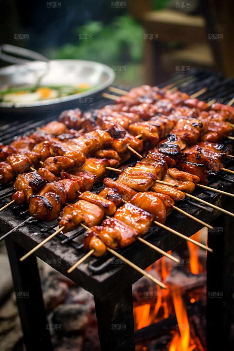 BBQ烧烤美味聚餐摄影图