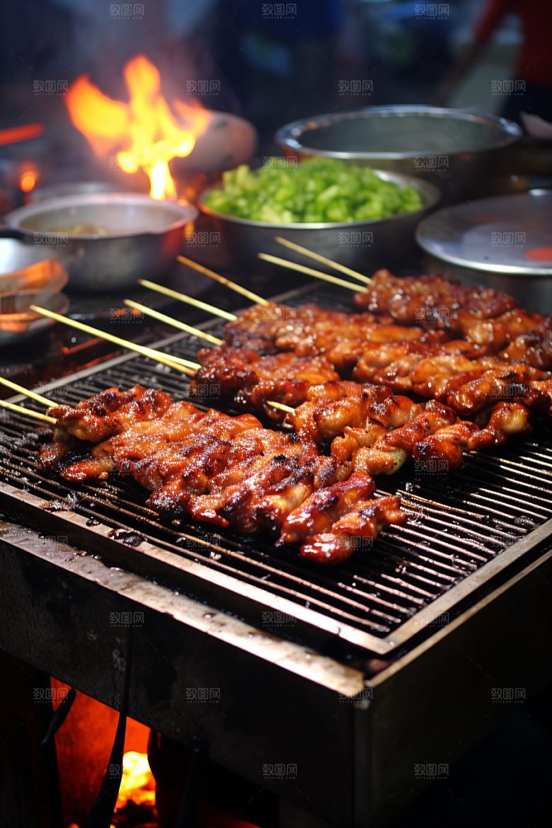 BBQ烧烤聚餐广告摄影图