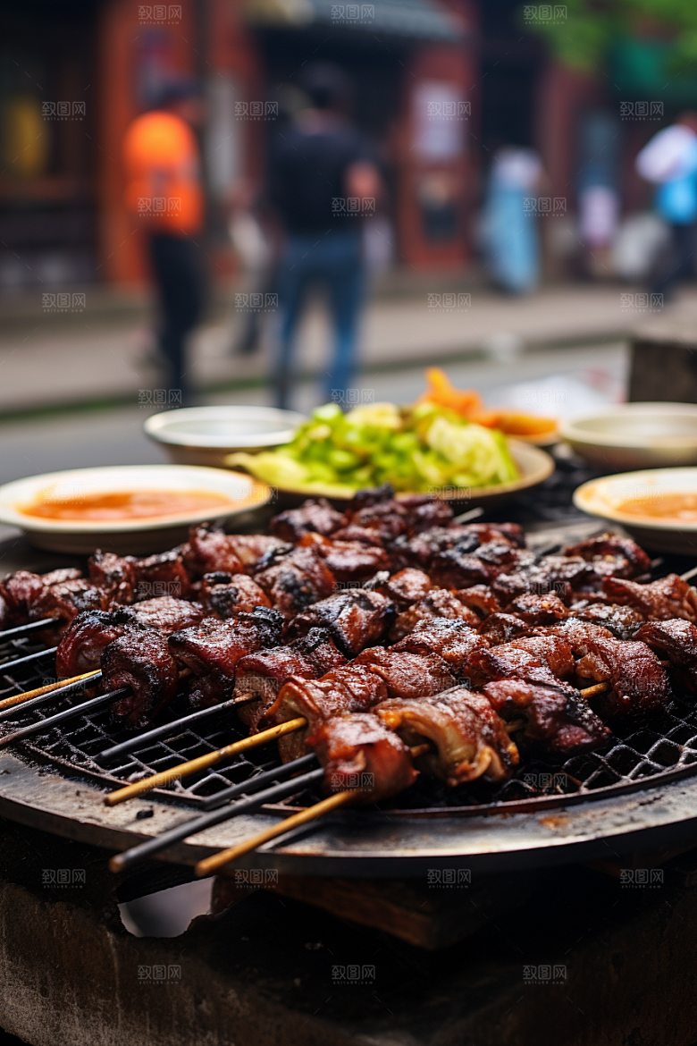 BBQ烧烤聚会火热摄影图