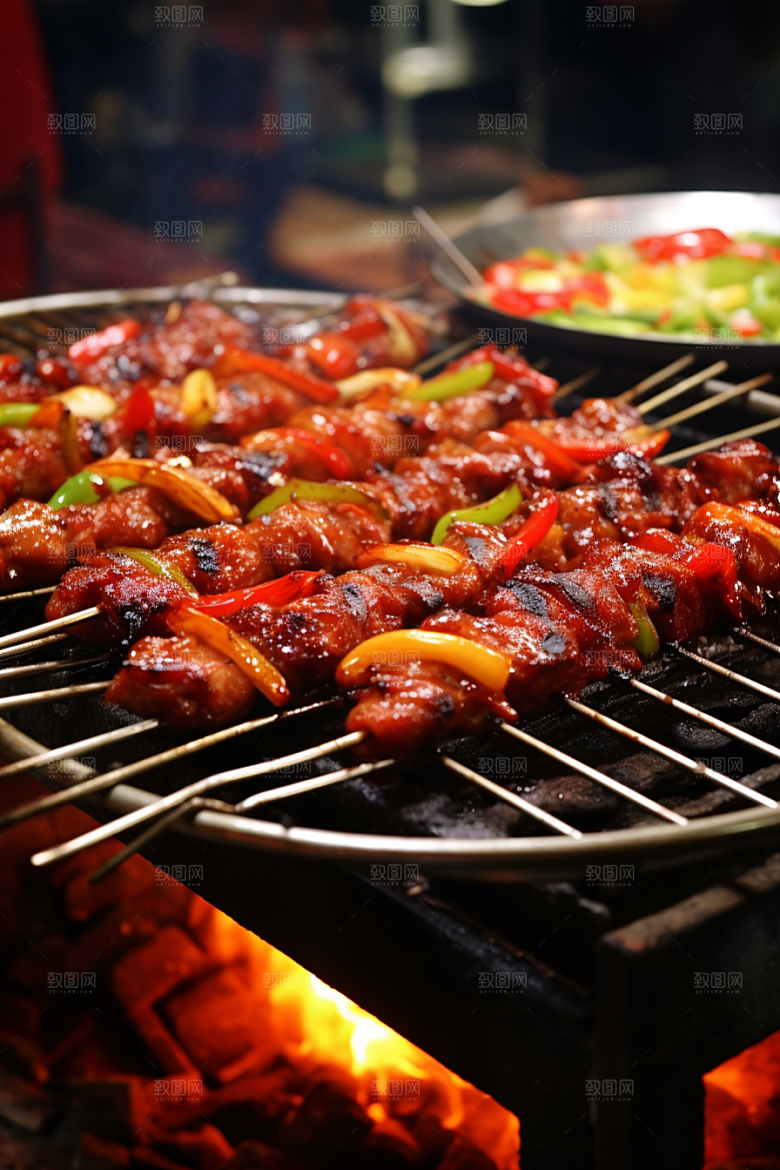 BBQ烧烤火辣火热摄影图