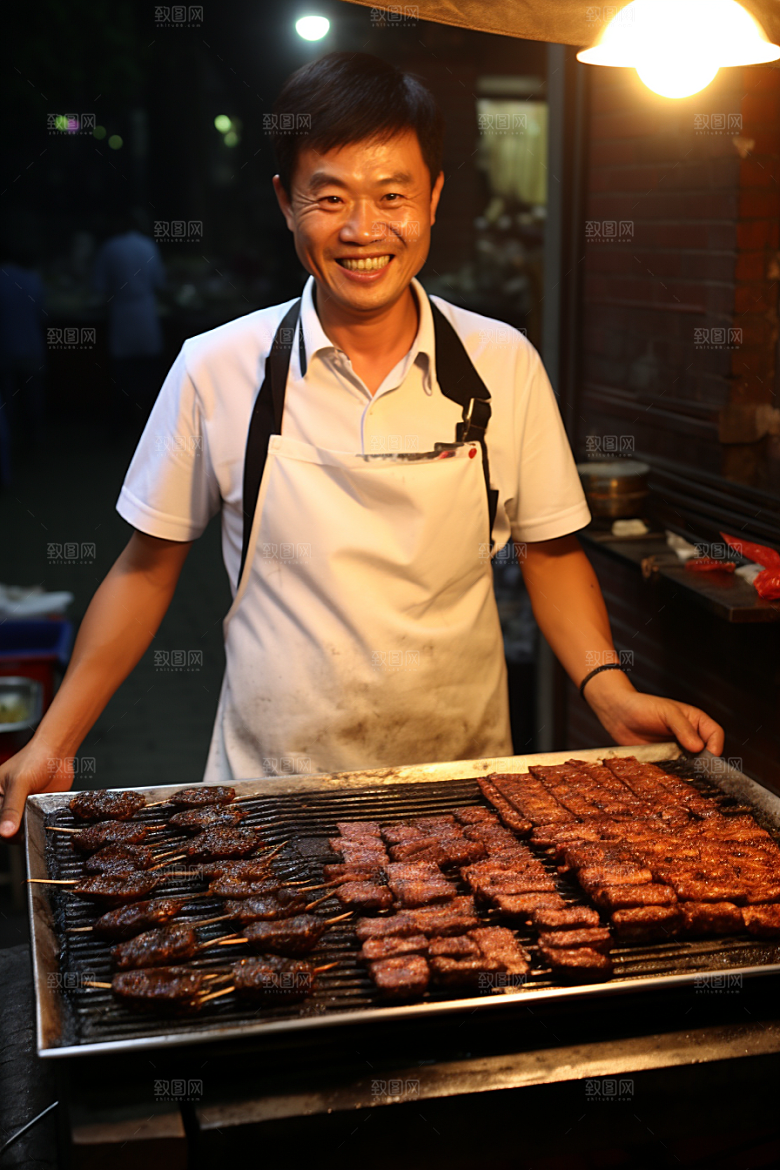 BBQ烧烤肉类美食摄影图