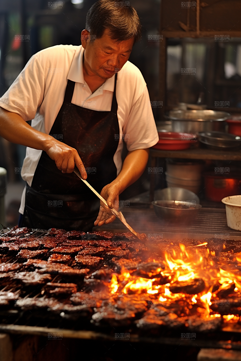 BBQ烧烤肉类美味摄影图