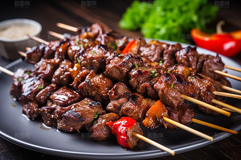 BBQ烧烤烤串肉串摄影图