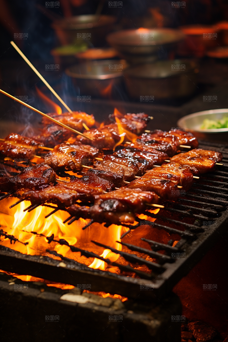 BBQ烧烤聚餐美味摄影图