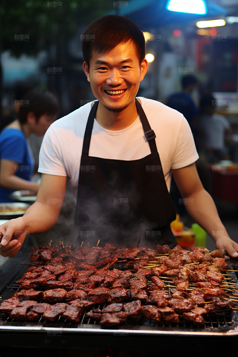 BBQ烧烤聚会烤串摄影图