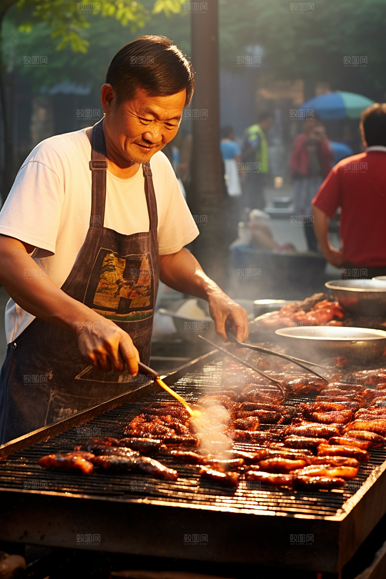 BBQ烧烤聚餐高清摄影图