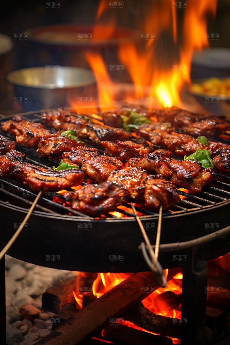BBQ烧烤聚餐广告摄影图