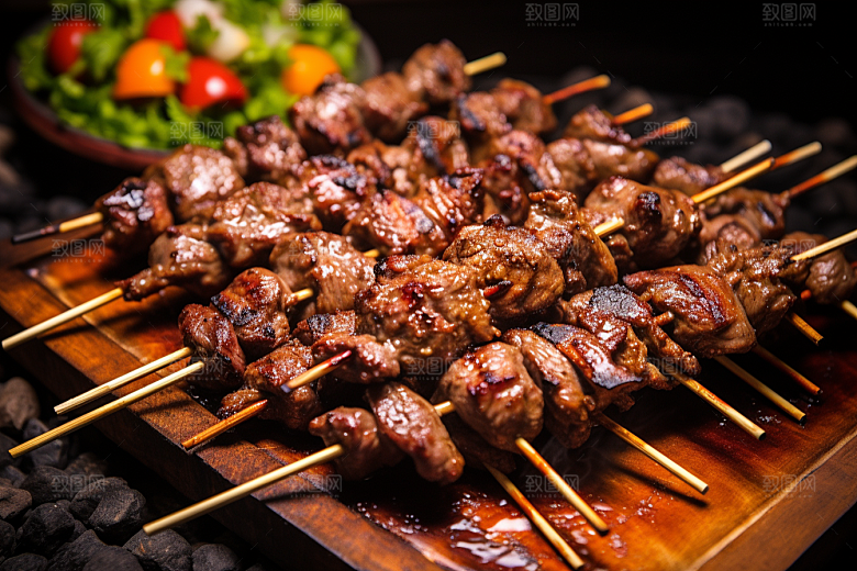BBQ烧烤烤串高清摄影图