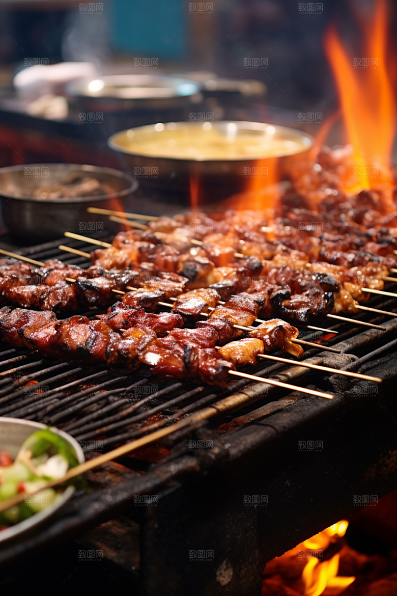 BBQ烧烤肉食广告摄影图