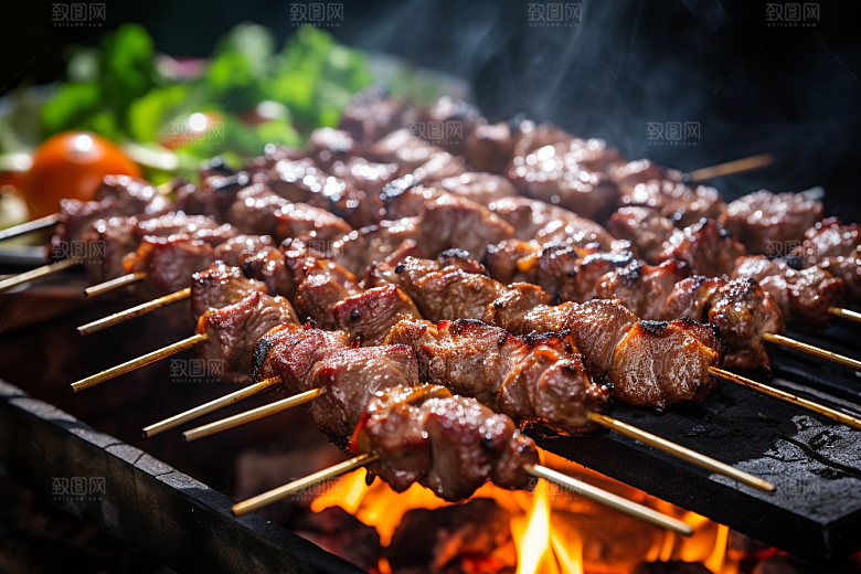 BBQ烧烤火辣肉类摄影图