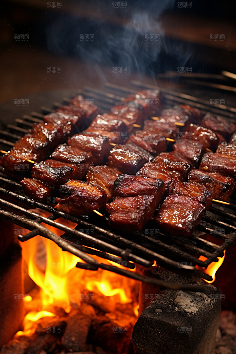 BBQ烧烤肉串烤串摄影图