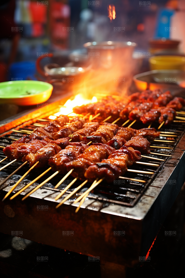 BBQ烧烤美味美食摄影图