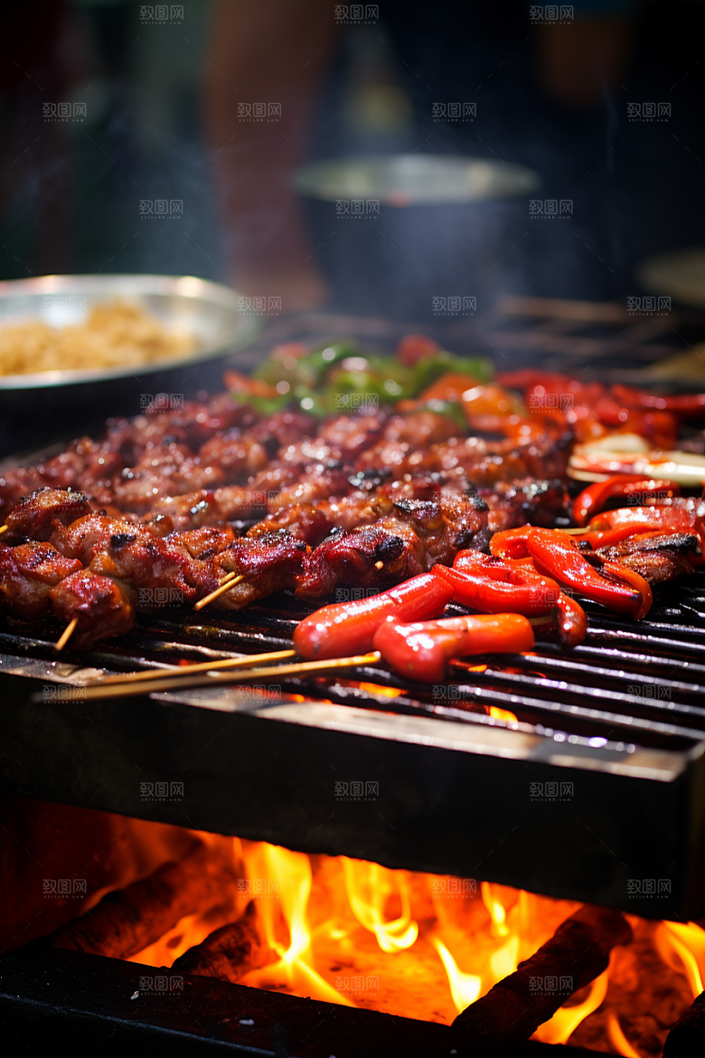 BBQ烧烤肉类广告摄影图