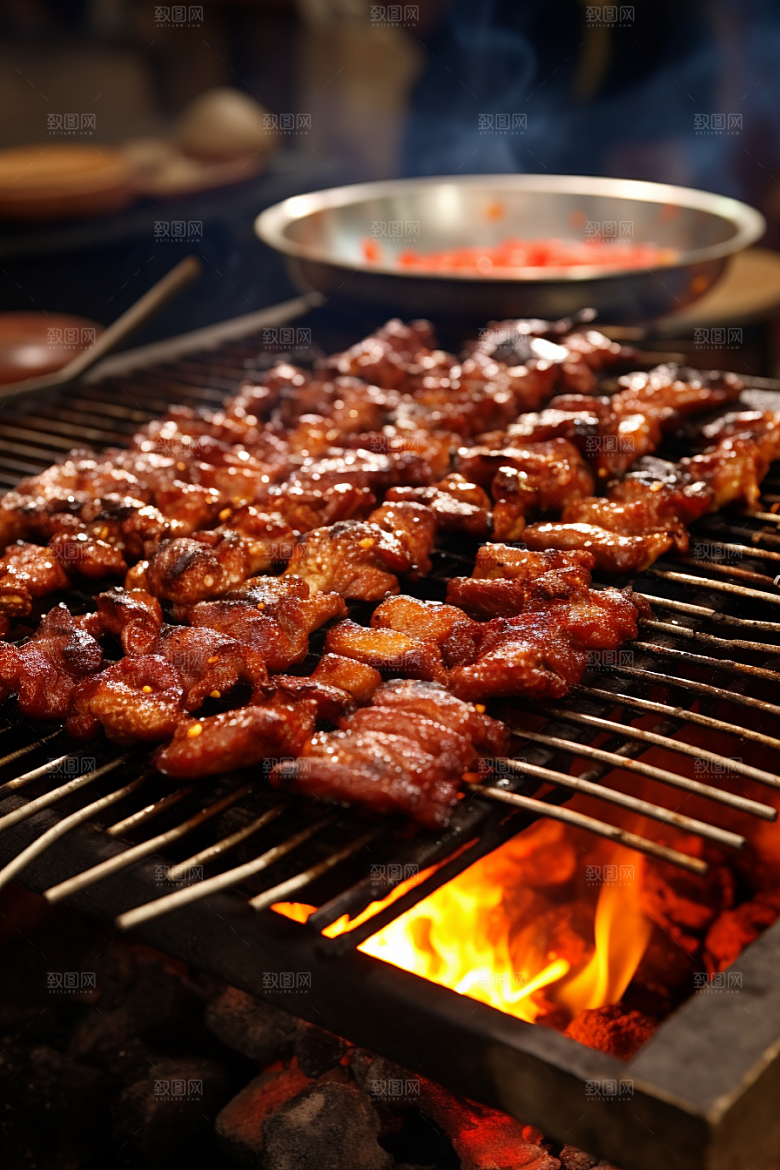 BBQ烧烤肉食美食摄影图