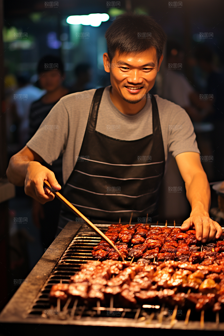 BBQ烧烤聚餐肉食摄影图