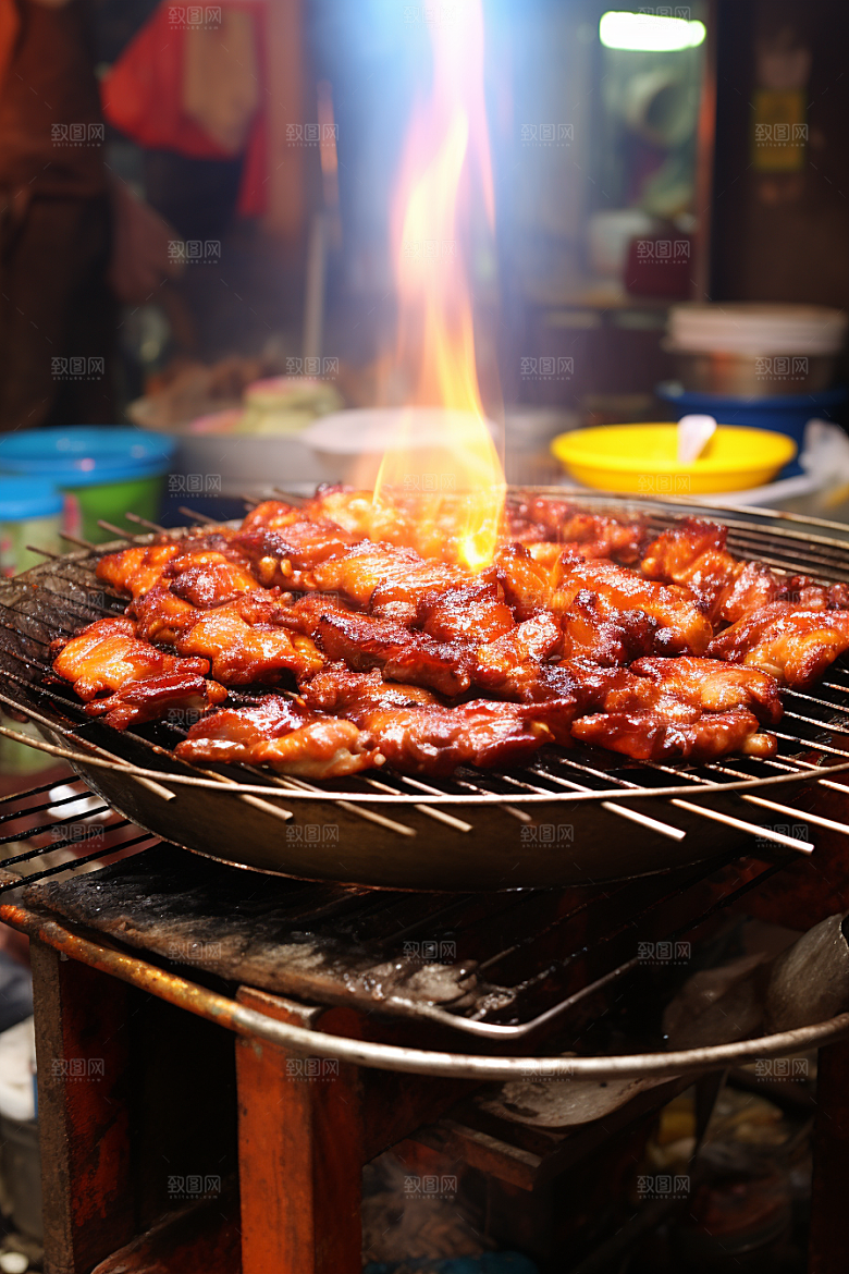 BBQ烧烤聚会火辣摄影图