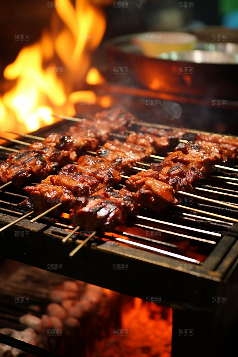 BBQ烧烤火热高清摄影图