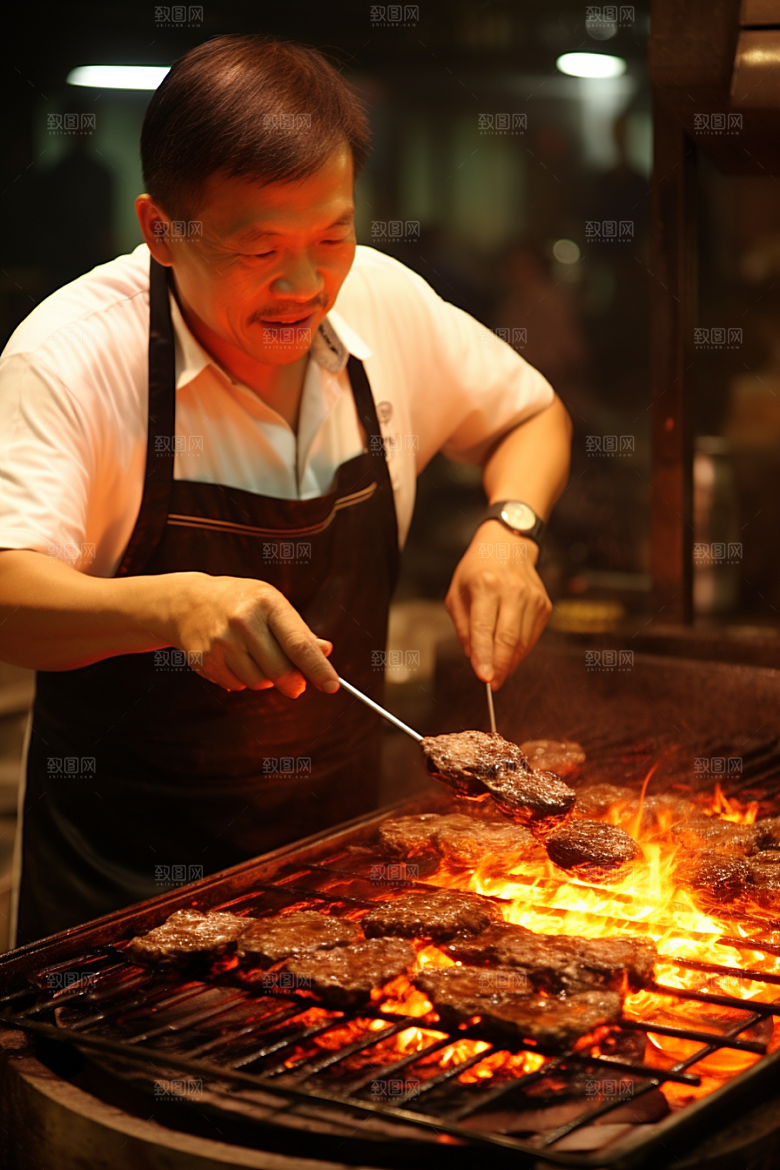 BBQ烧烤肉串高清摄影图
