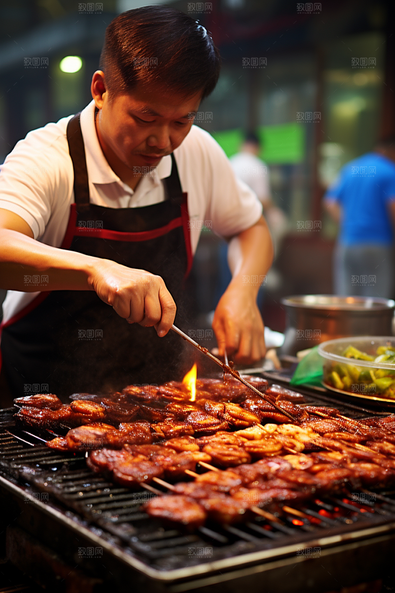 BBQ烧烤高清烤串摄影图