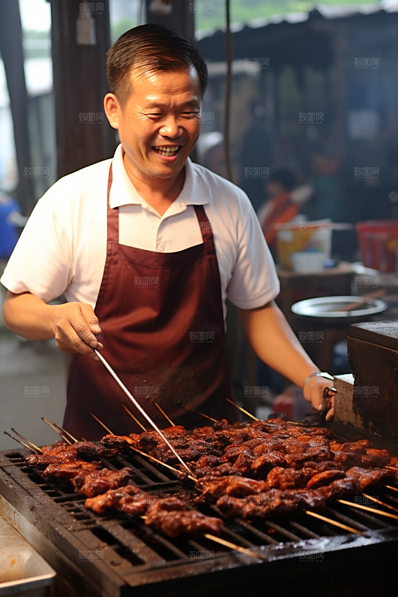 BBQ烧烤烤串聚会摄影图