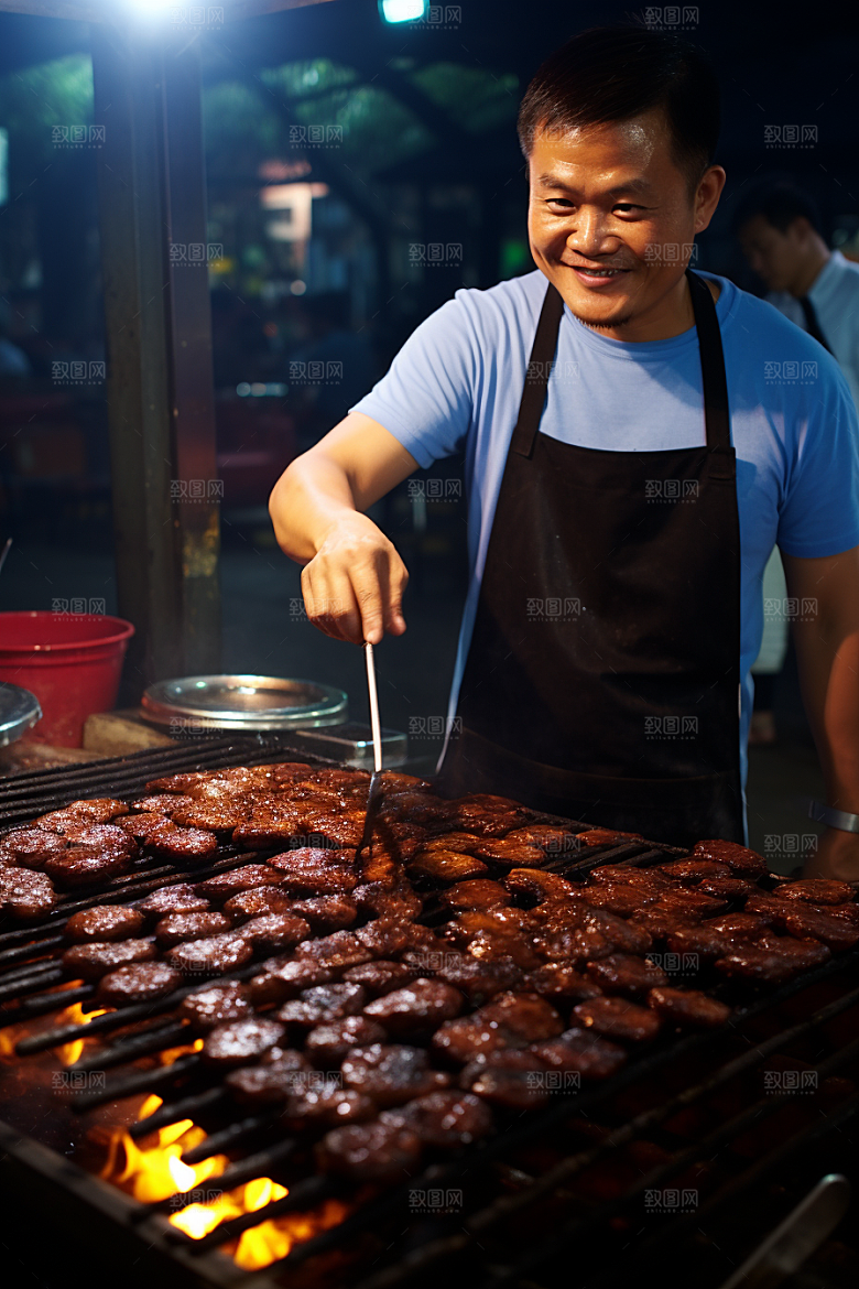 BBQ烧烤火热肉食摄影图