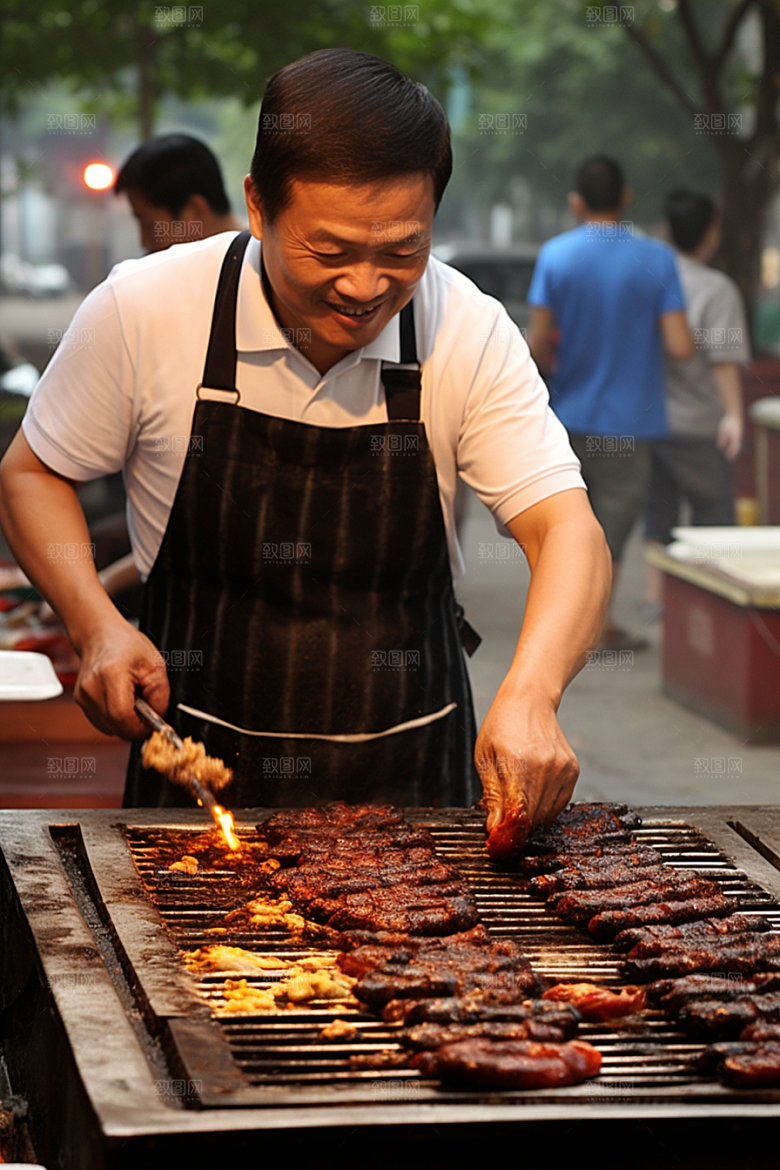BBQ烧烤烤串火辣摄影图