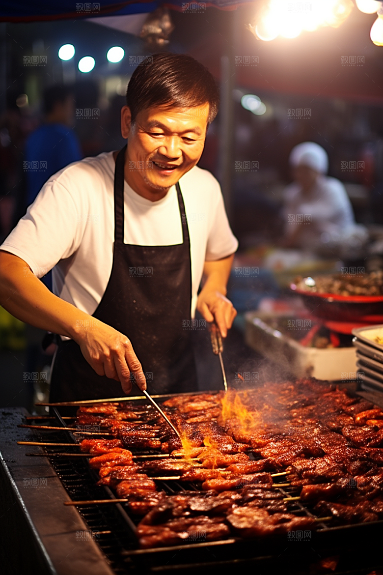 BBQ烧烤肉食肉类摄影图