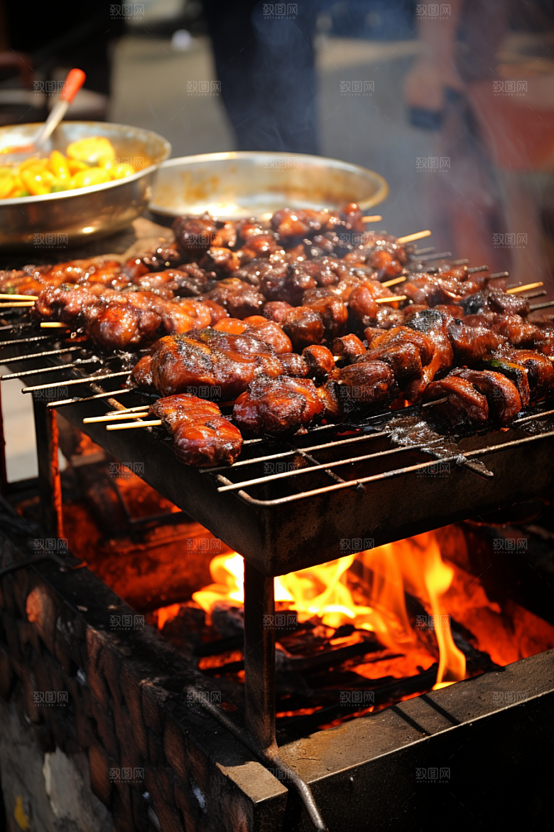 BBQ烧烤美味聚餐摄影图