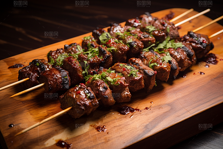 BBQ烧烤肉类美食摄影图