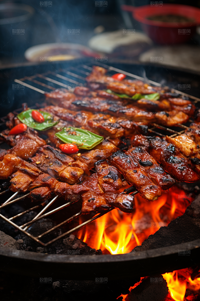 BBQ烧烤聚会美味摄影图