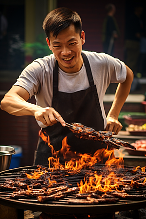 BBQ烧烤火热火辣摄影图