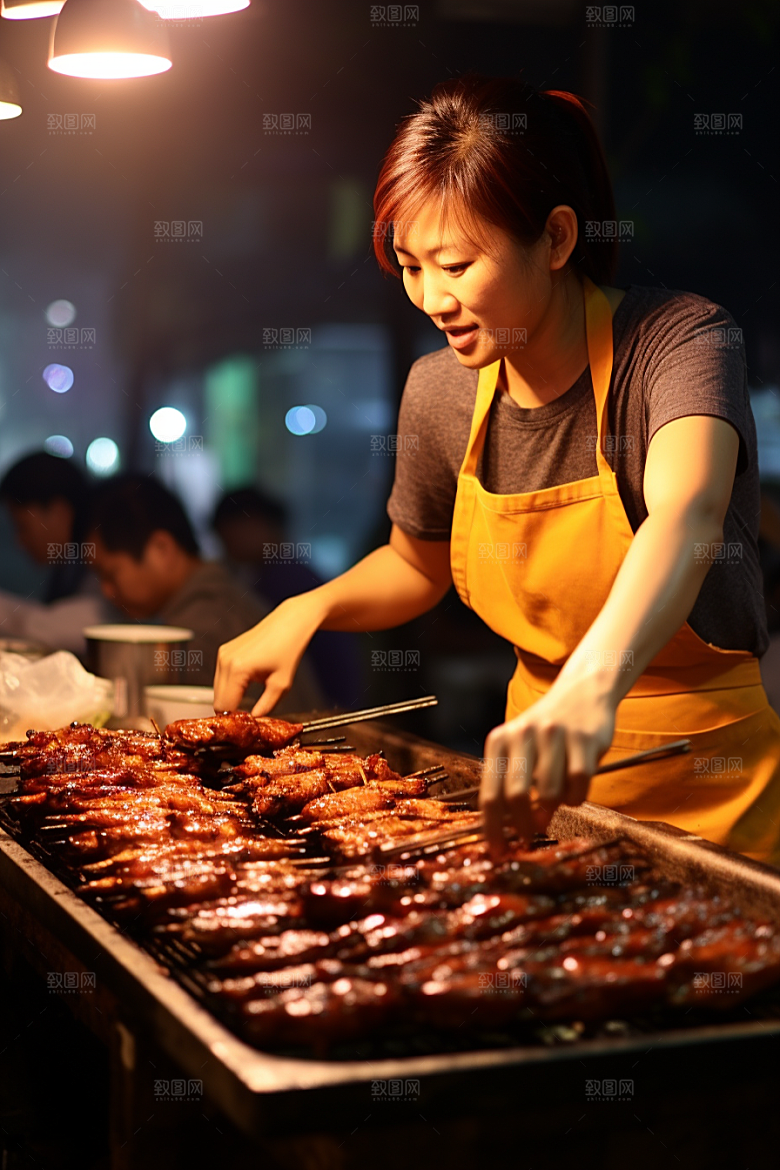 BBQ烧烤美食美味摄影图