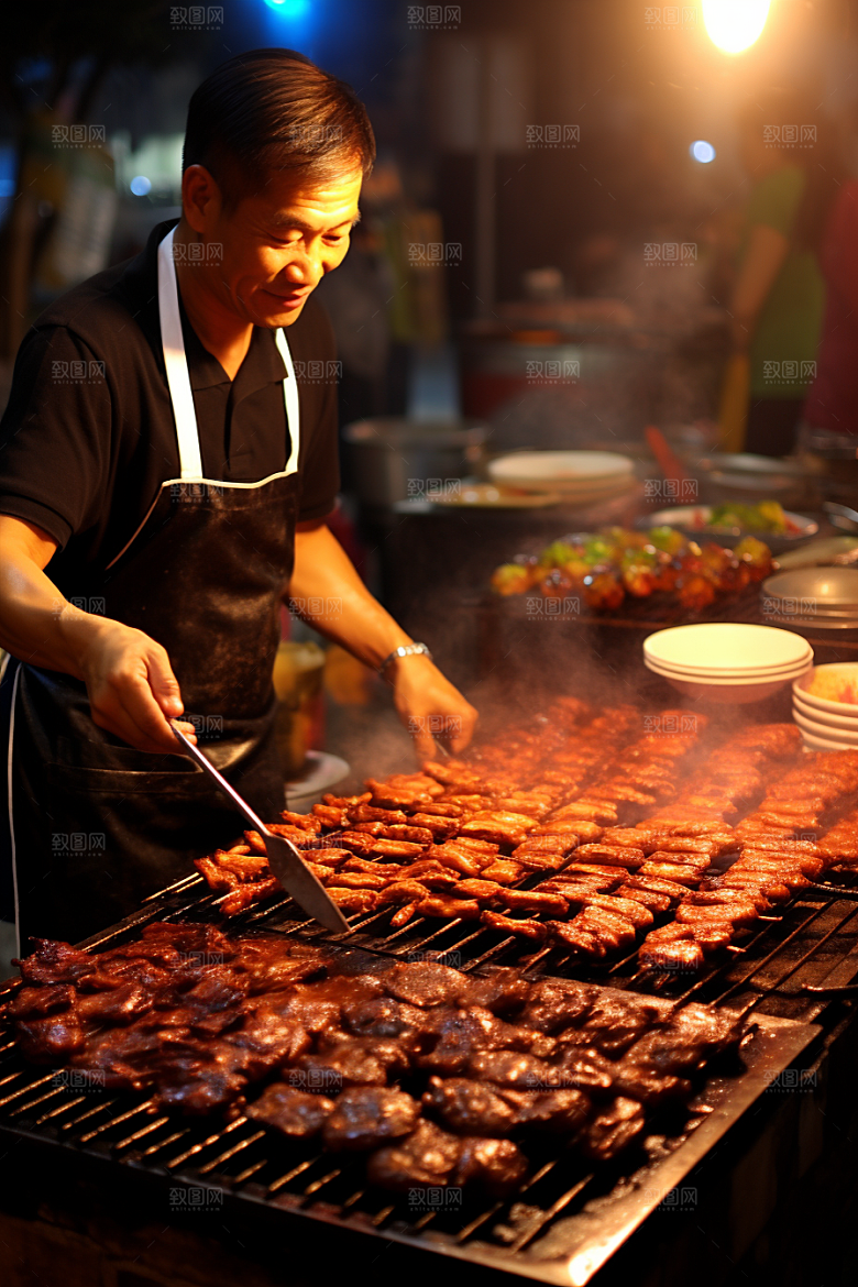 BBQ烧烤肉类美味摄影图