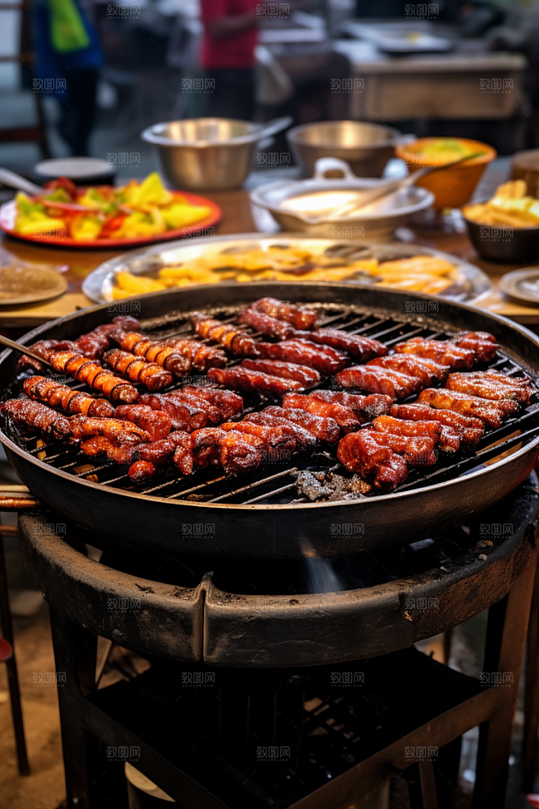 BBQ烧烤火辣火热摄影图