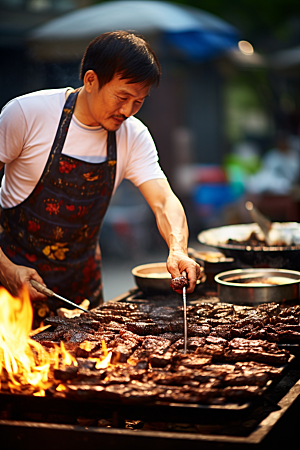 BBQ烧烤广告聚会摄影图