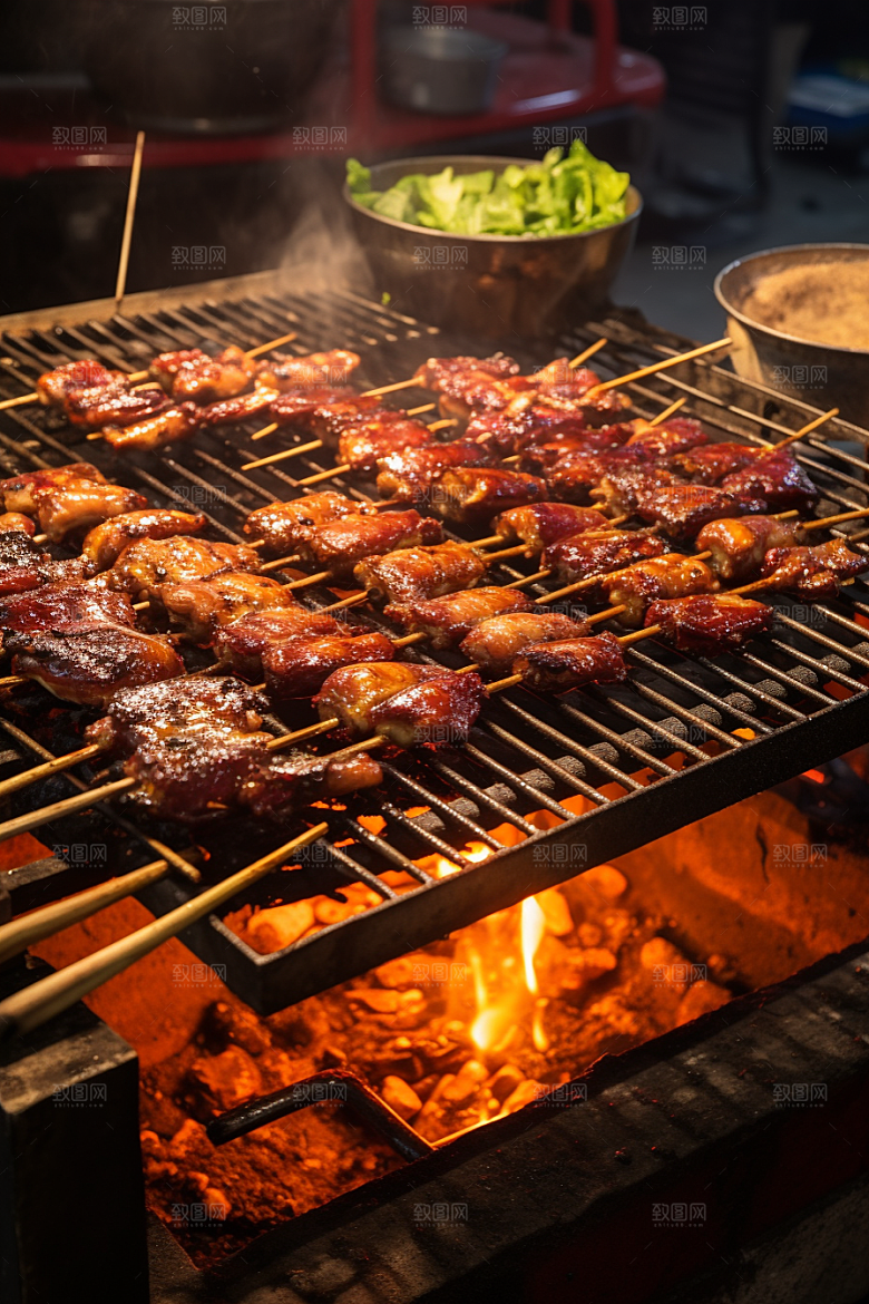 BBQ烧烤肉类肉食摄影图