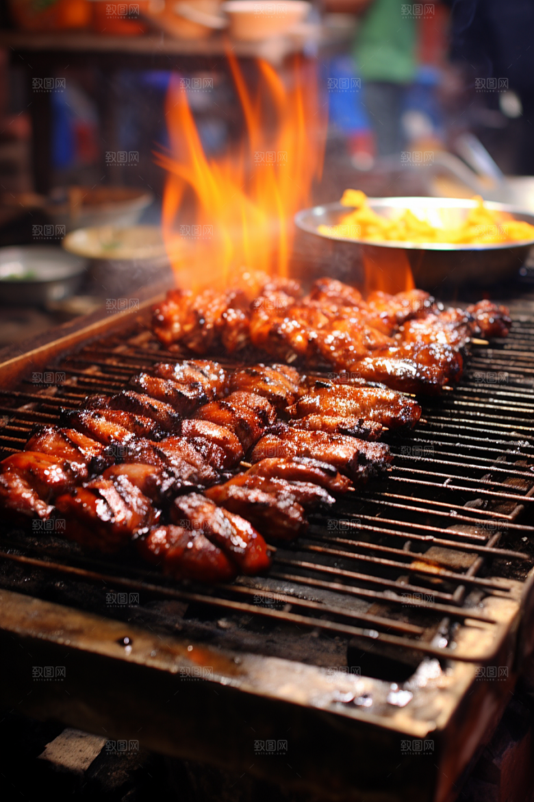 BBQ烧烤聚餐高清摄影图