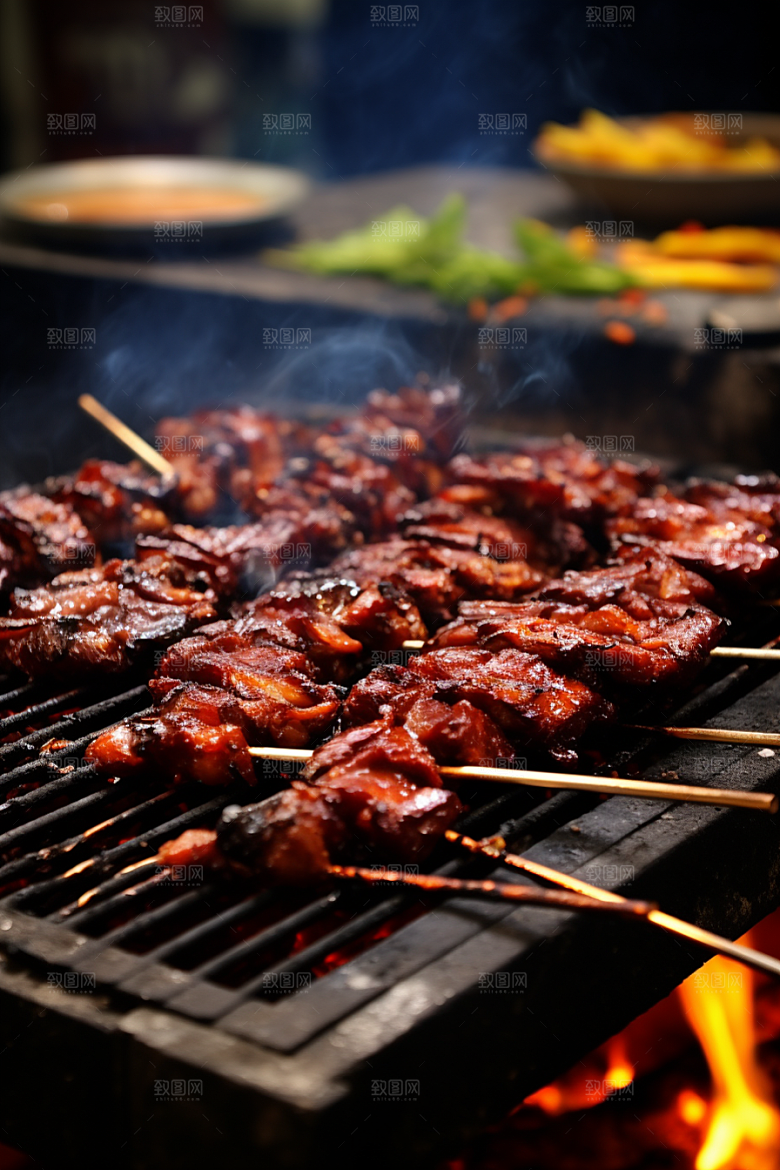 BBQ烧烤美食肉食摄影图